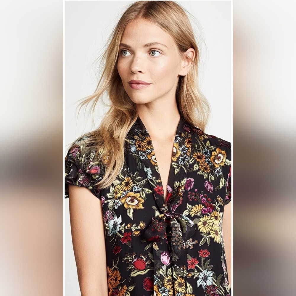 Alice + Olivia Moore Ruffle Tiered Floral Dress Size 6 - Picture 6 of 15